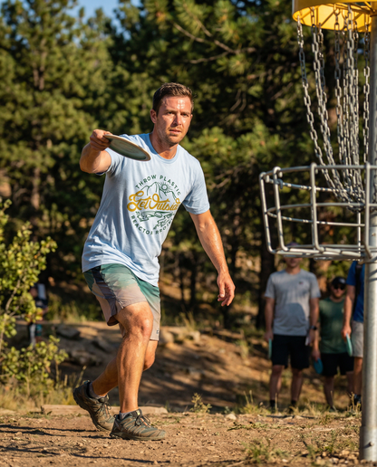 Get Outside, Throw Plastic Tee (Heather Columbia Blue)